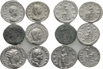 6 Roman coins; including Procopius and Macrinus.