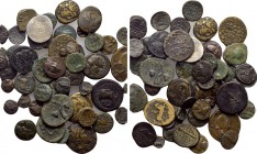 56 Greek Bronze and Silver Coins.
