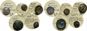 65 Greek Coins With Historical Tickets.