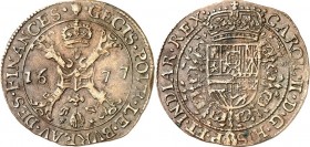 BELGIEN. 
BRABANT. 
Karl II. 1665-1700. Rechenpfennig 1677 Cu Bild d.Patagon v. Antwerpen. . 

ss+