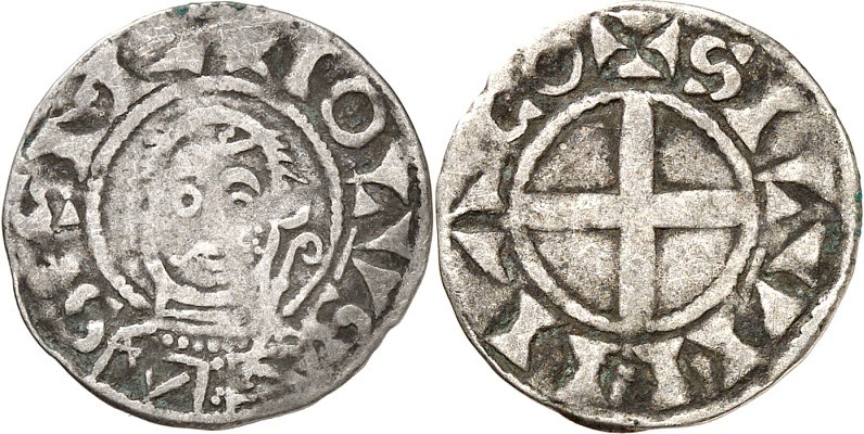 FRANKREICH. 
SOUVIGNY, Abtei. 
Anonym 1080-1262. Denier (um 1213) 1,05g. SCS M...