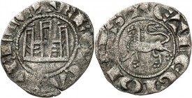 SPANIEN. 
KASTILIEN & LEON. 
Fernando IV. 1295-1312. "Bi"(AE)-Pepion 0,75g, Toledo. Kastell mit 3 Türmen; unten T. + F REX CASTELL[I] / + ET LEGIONI...