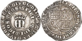SPANIEN. 
KASTILIEN & LEON. 
Enrique&nbsp;II. 1369-1379. Real 3,19g, Sevilla. Gekr. Monogramm / Geviertes Wappen über S. C./C.&nbsp; 1313. . 

l.b...