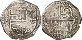SPANIEN. 
KÖNIGREICH. 
Felipe II. 1556-1598. 4 Reales o.J. oT-oM Toledo Wappenschild / Wappenbild im Achtpaß. CC&nbsp; 3791 ff. . 

ss
