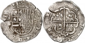 SPANIEN. 
KÖNIGREICH. 
Felipe III. 1598-1621. 8 Reales (1601/1609) To Toledo C. Gekr. Wappenschild Wappenbild im Achtpaß. C.&nbsp; 4856/78 passim, K...