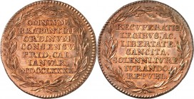 Römisch Deutsches Reich. 
Belgischer Aufstand 1789-1790. Medaille 1790 Brabant. Im Kranz 7 Zeilen./REPVBL/ Im Kranz 7 Zeilen ./ MDCCLXXXX. Mont. 2195...