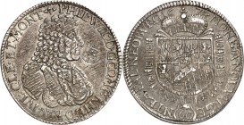 STANDESHERREN-Salzburg, Erzbistum. 
Maximilian Gandolf, Graf von Küenburg 1668-1687. Gegenstempel 16 S 81 auf Pfalz- Neuburg Gulden zu 60 Kreuzer 167...