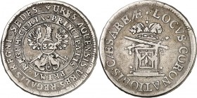 Aachen-Stadt. 
z.Z. Franz I. 1745-1765. Ratszeichen zu 32 Mark o.J. (1755) In doppelter Us. mit AQUENSIS, Adler mit Wert&nbsp;32&nbsp;/ Krönungsinsig...
