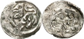Bamberg-Bistum. 
Heinrich von Bilversheim 1242-1257. Pfennig 0,47g. Löwe mit Adlerkopf schreitet n.l. / Adler (undeutlich). Krug&nbsp; 83, Bonh.&nbsp...