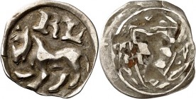 Bayern. 
Rudolf I. der Stammler 1274-1319. Vierschlagpfennig 0,58g, 0,61g. Panther schreitet n.l. R L / Weckenschild(2). Witt.&nbsp; 63, Beierl.&nbsp...