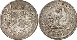 Bayern. 
Maximilian I., Herzog 1598-1623. Kipper-12&nbsp;Bätzner (48&nbsp;Kreuzer) o.J. Kurwappen mit MONET u. flacher Krone / Löwe hockt n.l. und pr...