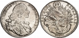 Bayern. 
Maximilian III. Joseph 1745-1777. Konv.-Taler 1764 München. Brb. n.r. / Madonna. Hahn&nbsp; 306, Dv.&nbsp; 1653, Schön&nbsp; 97, Witt. 2164....