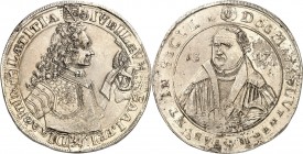 Sachsen/-Saalfeld. 
Johann Ernst VIII. 1680-1699(-1729). Reichstaler 1717 a. d. 200 j. Reformationsfeier. Brustbild n.r. / Brustbild M. Luthers n. ha...