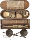 Europa. 
FRANKREICH. 
LOT. Lot von 3 Waagen Schnellwaage von Jecker, Paris: von 1765 - 1834, dunkelbraner Kasten 173 x 29 x 18mm, 2 Schrauben fehlen...