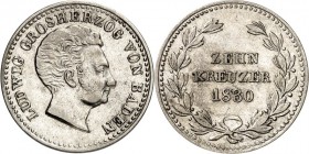 Baden. 
Ludwig 1818-1830. 10 Kreuzer 1830. AKS 57, J. 40. . 

ss