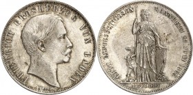 Baden. 
Friedrich I. 1856-1907. Gulden 1863 Landesschießen Mannheim. AKS 136, J. 78. . 

feine bläuliche Patina,vz-St