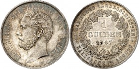 Baden. 
Friedrich I. 1856-1907. Gulden 1867 Landesschießen Karlsruhe. AKS 138, J. 84. . 

vz