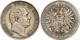 Schwarzburg/-Rudolstadt. 
Friedrich Günther 1807-1867. Vereinstaler 1866. AKS 13, J. 56, Th. 397. . 

l. Kratzer,ss