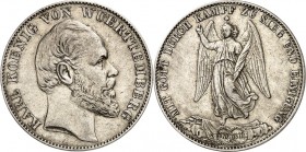 Württemberg. 
Karl 1864-1891. Vereinstaler 1871 Sieg über Frankreich. AKS 132, J. 86, Th. 443. . 

ss