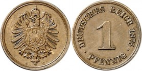 KAISERREICH-Kleinmünzen. 
1&nbsp;Pfennig 1875C Cu. Alter Adler. J. 1. . 

vz