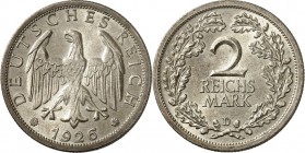 WEIMARER REPUBLIK. 
KURSMÜNZEN. 
2 Reichsmark 1926D. J. 320. . 

St