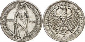 WEIMARER REPUBLIK. 
GEDENKMÜNZEN. 
3 Reichsmark 1928A Naumburg. J. 333. . 

vz