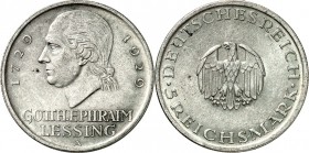 WEIMARER REPUBLIK. 
GEDENKMÜNZEN. 
5 Reichsmark 1929A Lessing. J. 336. . 

ss-vz
