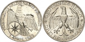 WEIMARER REPUBLIK. 
GEDENKMÜNZEN. 
3 Reichsmark 1929A Waldeck. J. 337. . 

vz
