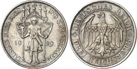 WEIMARER REPUBLIK. 
GEDENKMÜNZEN. 
3 Reichsmark 1929E Meissen. J. 338. . 

vz-