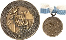 ALTDEUTSCHE LÄNDER und ADEL, 1806-1918. 
BAYERN. 
20. Jahrhundert. Medaille o.J. (v. Hoene) d. Kuratoriums der Bayerischen Arbeitgeberschaft für 25-...