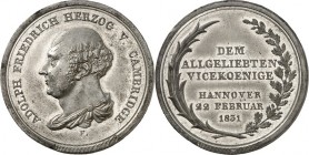 ALTDEUTSCHE LÄNDER und ADEL, 1806-1918. 
HANNOVER, Kgr.. 
Adolf Friedrich, Duke of Cambridge. Medaille 1831 (v.G.Fritz) auf sein Amt als Vizekönig. ...
