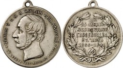 ALTDEUTSCHE LÄNDER und ADEL, 1806-1918. 
HANNOVER, Kgr.. 
Georg V. 1851-1866(-1878). Medaille 1891 (o.Sign.) a. d. 25-jähr. Gedenktag d. Schlacht be...
