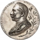 ALTDEUTSCHE LÄNDER und ADEL, 1806-1918. 
PREUSSEN Kgr.. 
Wilhelm II. 1888-1918. Medaille 1896 (v. J. Echteler, München) Brb. des Kaisers in kordelve...