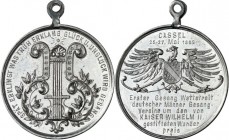 ALTDEUTSCHE LÄNDER und ADEL, 1806-1918. 
PREUSSEN Kgr.. 
Wilhelm II. 1888-1918. Medaille 1899 (o.&nbsp;Sign.) a. d. Ersten Gesangswettstreit deutsch...
