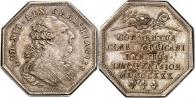 EUROPA. 
FRANKREICH. 
Louis XVI. 1774-1793. Medaille 1780 (v.&nbsp;Duvivier) a. d. Konvent d. Gallican. Clerus in PARIS. Geharn. Brb. d. "rex christ...