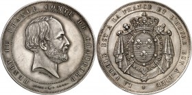 EUROPA. 
FRANKREICH. 
3. Republik 1870-1940. Medaille 1872 (v. Veyrat, Mzst.Antwerpen) auf HENRY DE FRANCE Comte de CHAMBORD * 1820 + 1883. Kopf n.r...