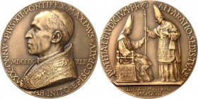 EUROPA. 
ITALIEN-Kirchenstaat. 
Pius XII. 1939-1958. Medaille 1942 (An.IV) (v. A. Mistruzzi, b. Lorioli) a. s. Silbernes Bischofsjubiläum, am 17. Ap...