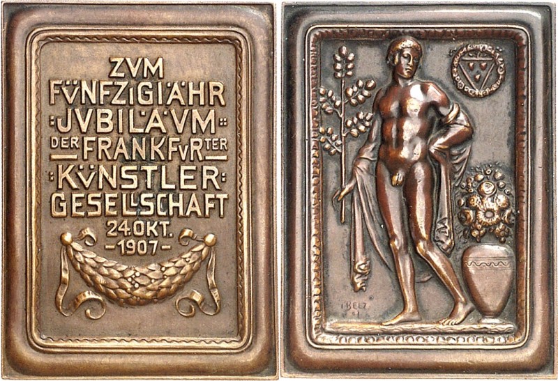DEUTSCHE STÄDTE. 
Alphabetisch. 
FRANKFURT am Main. Plakette 1907 (v.F. Belz) ...