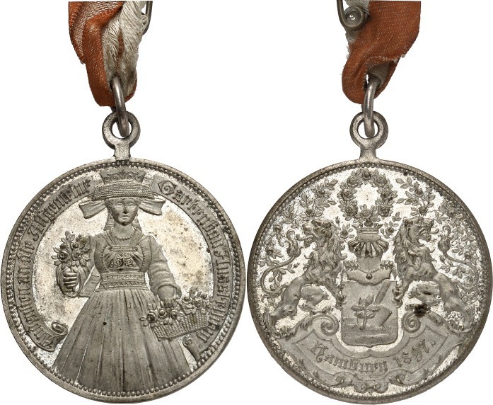 DEUTSCHE STÄDTE. 
Alphabetisch. 
HAMBURG. Medaille 1897 (o.Sign.) a.&nbsp;d.&n...