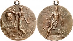 GESCHICHTE u. VERKEHRSWESEN. 
LUFTFAHRT. 
LUFTSCHIFFE. Medaille 1908 (v. Galambos/Awes) a.d.Abnahmefernfahrt des LZ 4 . Germania mit Schwert bekränz...