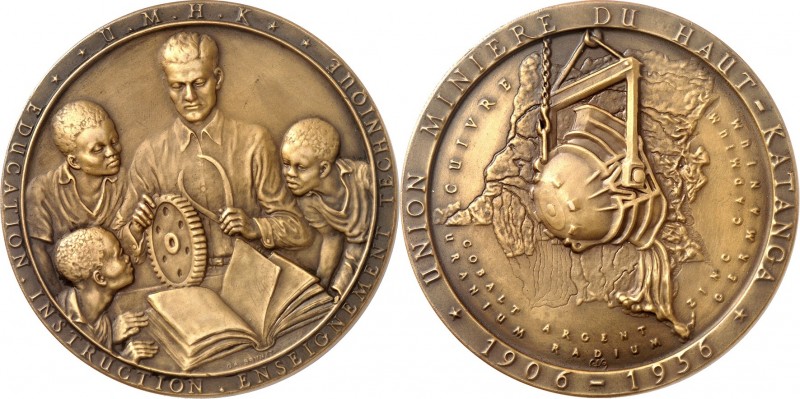 AUSBEUTE. 
ÜBERSEE. 
BELGISCH KONGO. Medaille 1956 (v.G.A. Brunet) der Bergbau...