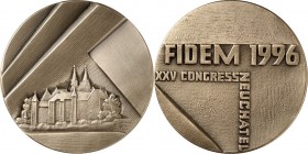 MÜNZ- u. GELDWESEN. 
WELTAUSSTELLUNGEN d. KUNSTMEDAILLE. 
FIDEM-Ausstellungen. XXV, Neuchâtel 1996 Medaille f. Teilnehmer (v.W. Godec *1946 Pforzhei...