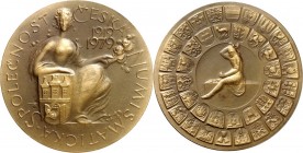 MÜNZ- u. GELDWESEN. 
NUMISMATISCHE GESELLSCHAFTEN. 
TSCHECHOSLOWAKEI. Medaille 1979 (v.&nbsp;J.Harcuba) Tschech. Numismat. Ges. 60&nbsp;Jahre. Ehren...