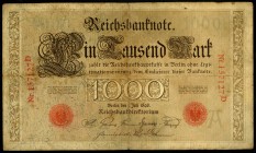 Deutsches Kaiserreich.
100 Mark P-D, 1000 Mark A-D 1.7.1898 Reichsbanknote. Ros. 17,18, Grab. DEu 13,14. .

III-IV