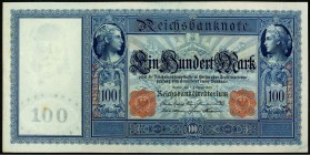 Deutsches Kaiserreich.
100 Mark 7.2.1908 C. Ros. 35, Grab. DEU 32. .

I-II,wellig