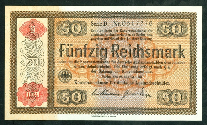 Besetzungsausgaben II.Weltkrieg 1939/45. 
Konversionskasse für dt. Auslandsschu...