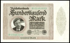 DEUTSCHE GEBIETE.
Deutsches Reich.
Wahlpropaganda, der DKP und rechte Parteien. 100.000 DM o.D. Neo-Inflations-Note Deutschland. Mit Helmut Schmidt ...