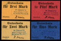 NIEDERSACHSEN. 
Blumenthal-Rönnebeck, H.Dewers, Maschinen u.Anl.. 1,2,3,5 Mk. 0.d.(1914). Ke. -,vgl.II,256. (4). 

I