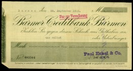 RHEINLAND.
Barmen, Paul Eckel&Co. 4 Mio.Mark 22.9.1923 Kundencheck der Barmer Credit Bank. v.E 50.1. .

III