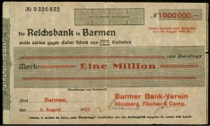 RHEINLAND.
Barmen, Bankverein Hinsberg, Fischer & Co.. 500.000 ,1 Mio.Mark 2.8.1923 -15.8.1923. v.E. 33.4, 5. (2).

IV